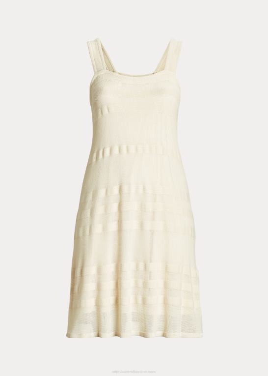mascarpone creme Kvinder Ralph Lauren stribet strikkjole uden ærmer Z426B4675