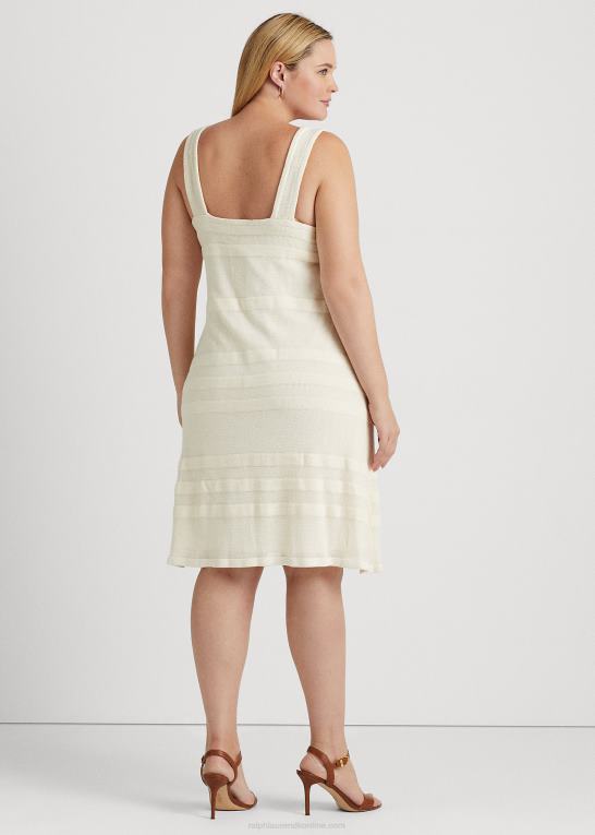mascarpone creme Kvinder Ralph Lauren stribet strikkjole uden ærmer Z426B4675