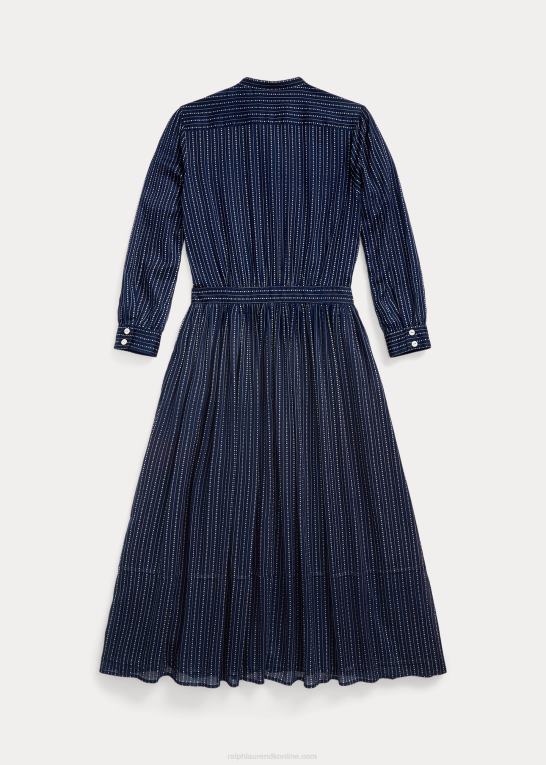 medium indigo Kvinder Ralph Lauren skjortekjole i bomuldsvoile Z426B3654