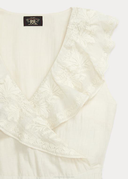 naturlig/creme Kvinder Ralph Lauren broderet bomuld-silke kjole Z426B3625