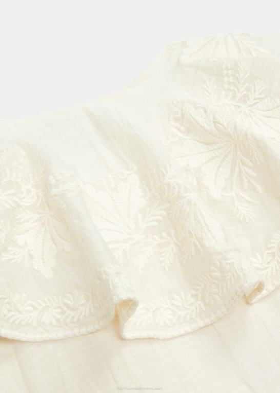 naturlig/creme Kvinder Ralph Lauren broderet bomuld-silke kjole Z426B3625