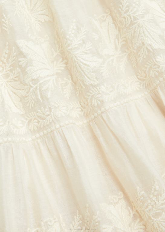 naturlig/creme Kvinder Ralph Lauren broderet bomuld-silke kjole Z426B3625