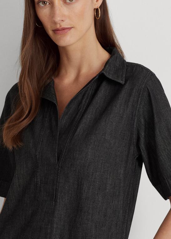 natvask Kvinder Ralph Lauren denim shift kjole Z426B4219