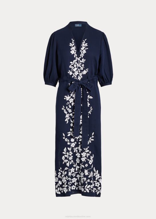 newport flåde Kvinder Ralph Lauren blomstret broderet maxidress i gaze Z426B3077
