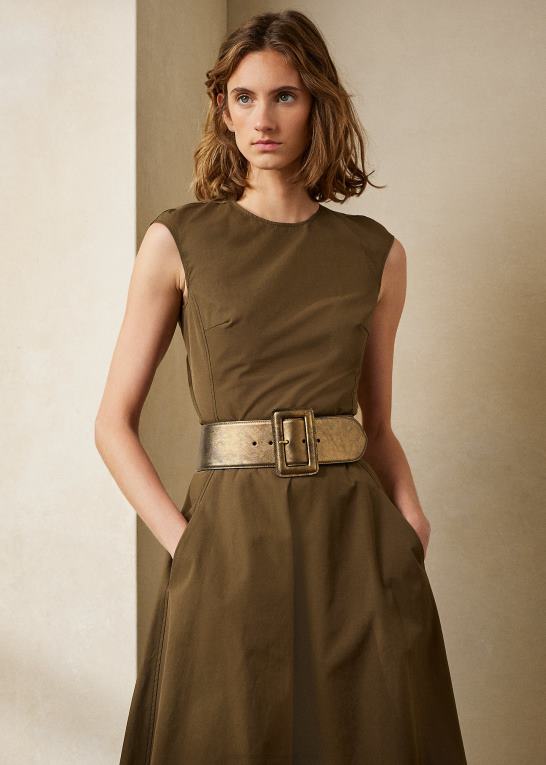 oliven Kvinder Ralph Lauren dagskjole i omeria bomuld Z426B9283