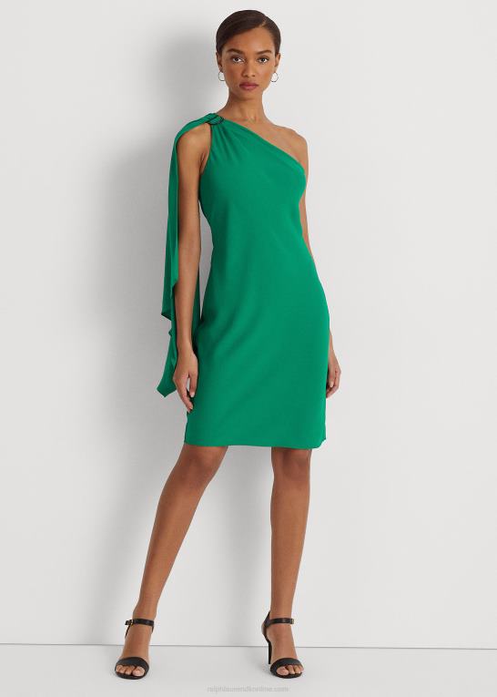 palmeblad Kvinder Ralph Lauren georgette en-skulder cocktailkjole Z426B3901