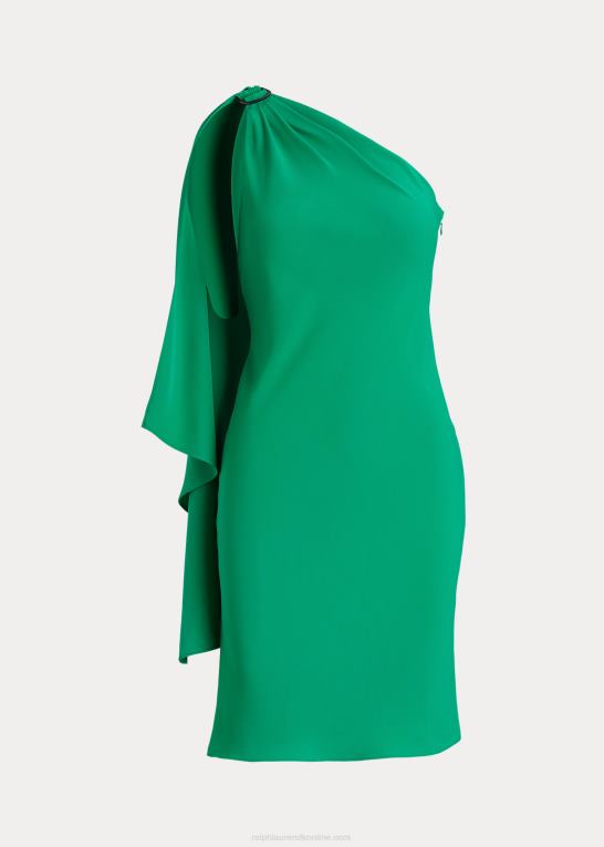 palmeblad Kvinder Ralph Lauren georgette en-skulder cocktailkjole Z426B3901