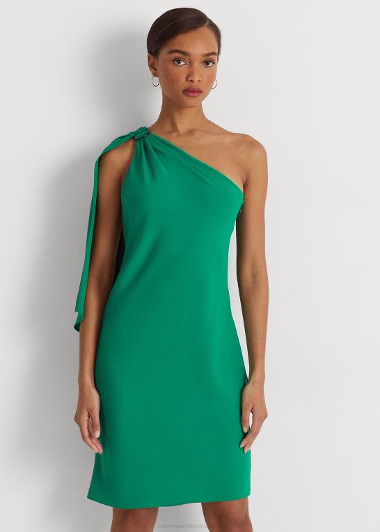 palmeblad Kvinder Ralph Lauren georgette en-skulder cocktailkjole Z426B3901