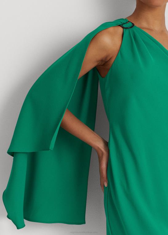 palmeblad Kvinder Ralph Lauren georgette en-skulder cocktailkjole Z426B3901