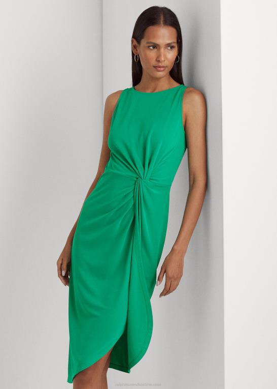 palmeblad Kvinder Ralph Lauren jerseykjole med twist-front stretch Z426B3916