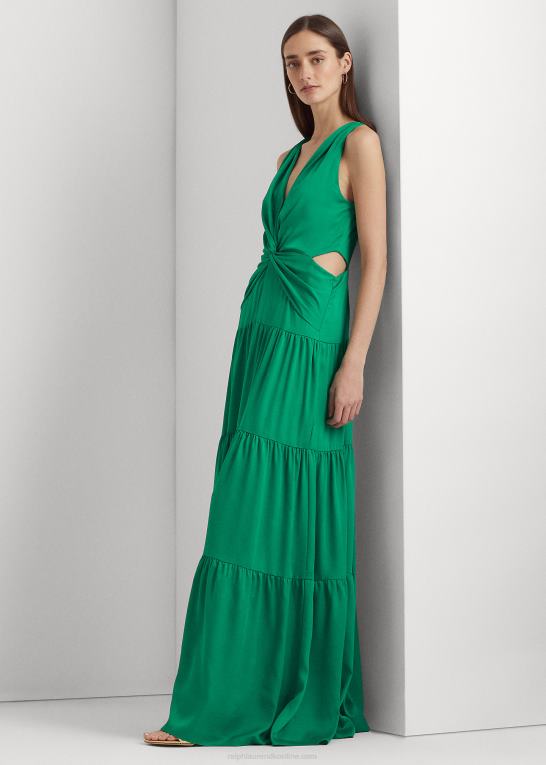 palmeblad Kvinder Ralph Lauren satin lagdelt kjole Z426B3906