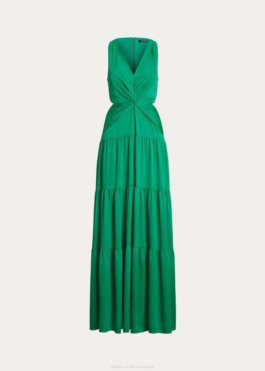 palmeblad Kvinder Ralph Lauren satin lagdelt kjole Z426B3906