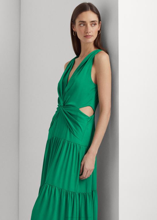 palmeblad Kvinder Ralph Lauren satin lagdelt kjole Z426B3906