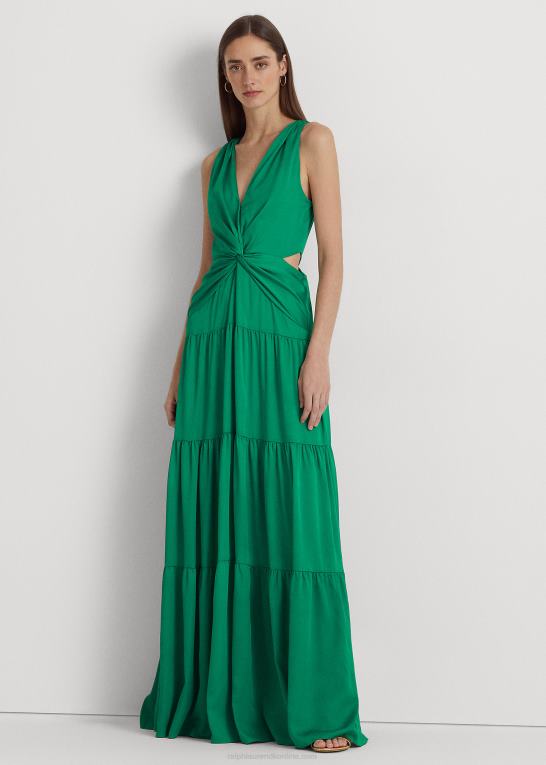 palmeblad Kvinder Ralph Lauren satin lagdelt kjole Z426B3906