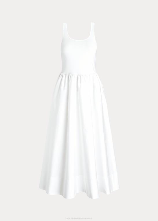 papir hvidt Kvinder Ralph Lauren rynket kjole med pasform og flare Z426B2950
