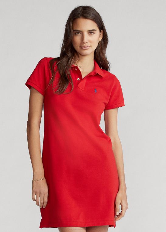 rød Kvinder Ralph Lauren polokjole i bomuldsnet Z426B9250