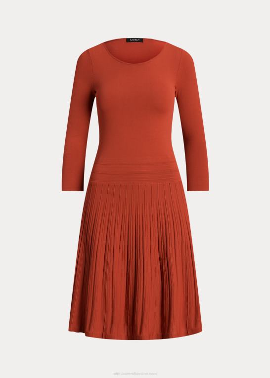 rød solsten Kvinder Ralph Lauren jersey-kjole med trekvart ærmer Z426B3813