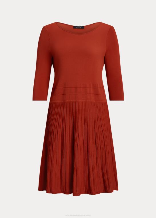 rød solsten Kvinder Ralph Lauren jersey-kjole med trekvart ærmer Z426B4518