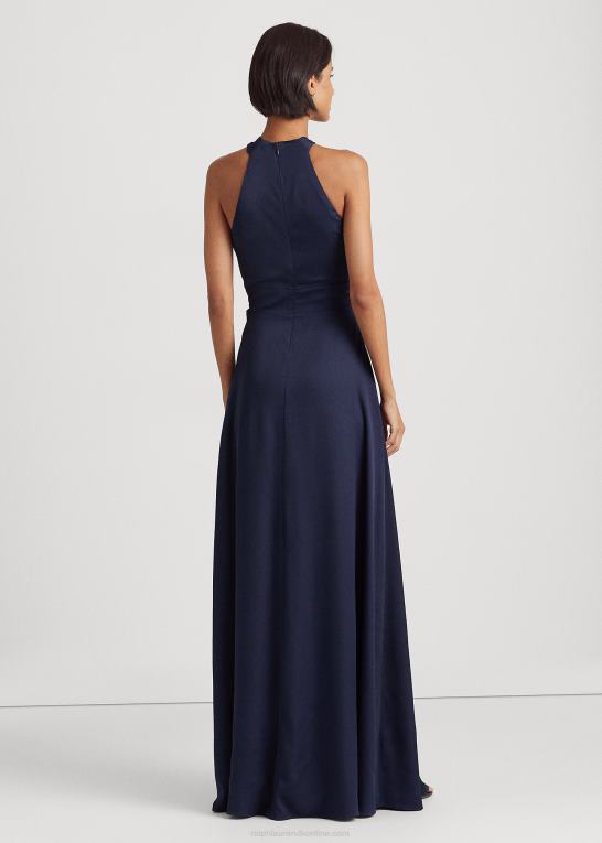 raffineret flåde Kvinder Ralph Lauren satin grime kjole Z426B3983