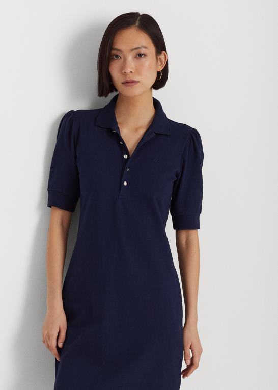 raffineret flåde Kvinder Ralph Lauren skiftende kjole med krave Z426B4078