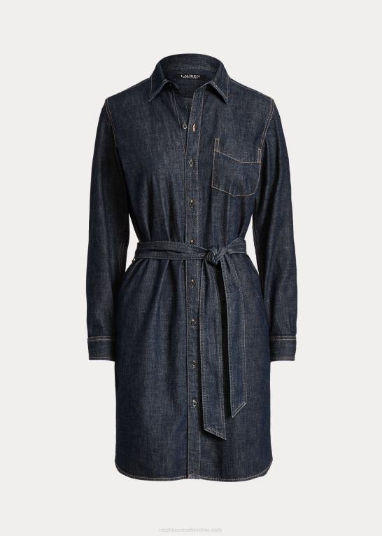 ren skyllevask Kvinder Ralph Lauren denim skjortekjole med bælte Z426B4085