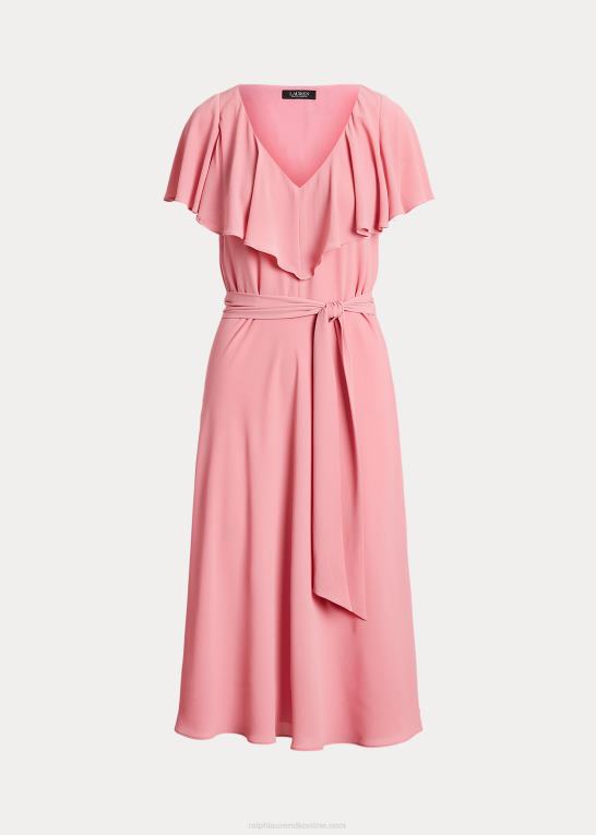rosen ved poolen Kvinder Ralph Lauren boble crepe kjole med bælte Z426B3823