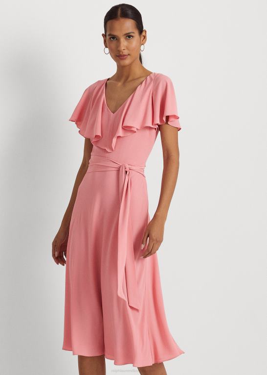 rosen ved poolen Kvinder Ralph Lauren boble crepe kjole med bælte Z426B3823