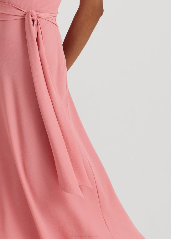 rosen ved poolen Kvinder Ralph Lauren boble crepe kjole med bælte Z426B3823