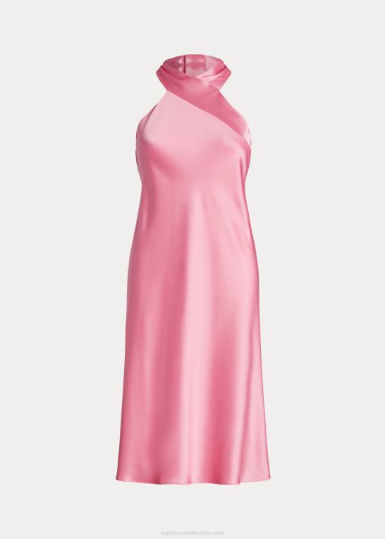 rosen ved poolen Kvinder Ralph Lauren satin charmeuse grime cocktailkjole Z426B4043