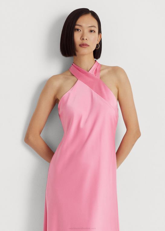 rosen ved poolen Kvinder Ralph Lauren satin charmeuse grime cocktailkjole Z426B4043