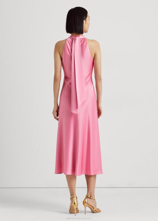 rosen ved poolen Kvinder Ralph Lauren satin charmeuse grime cocktailkjole Z426B4043