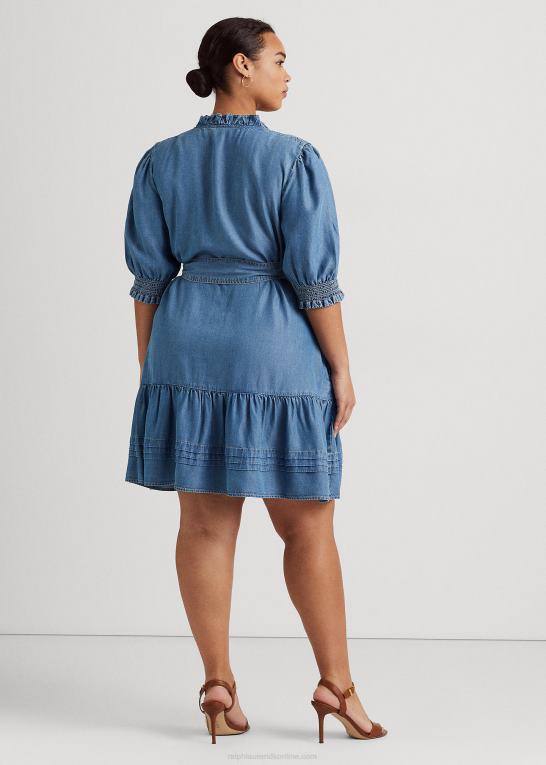 salt creek vask Kvinder Ralph Lauren pufærmet denimkjole med bælte Z426B4619