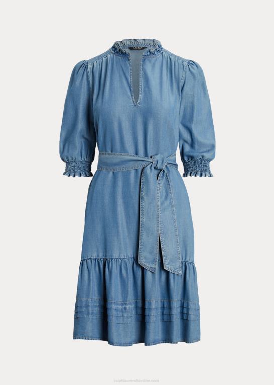 salt creek vask Kvinder Ralph Lauren pufærmet denimkjole med bælte Z426B4841