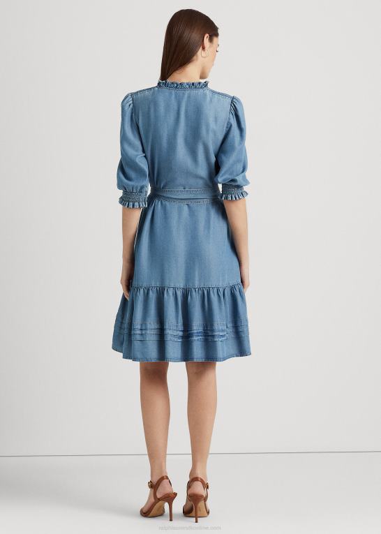 salt creek vask Kvinder Ralph Lauren pufærmet denimkjole med bælte Z426B4841