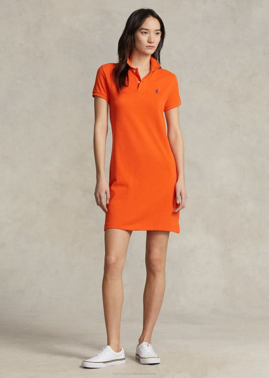 sejler orange Kvinder Ralph Lauren polokjole i bomuldsnet Z426B9249