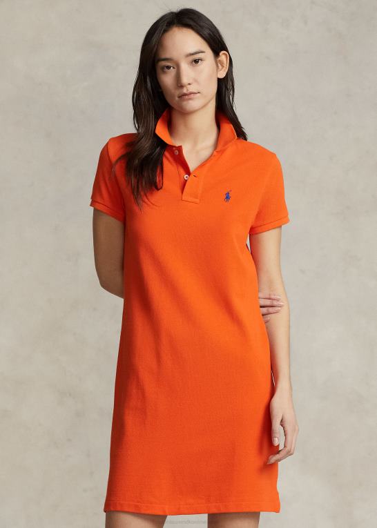 sejler orange Kvinder Ralph Lauren polokjole i bomuldsnet Z426B9249