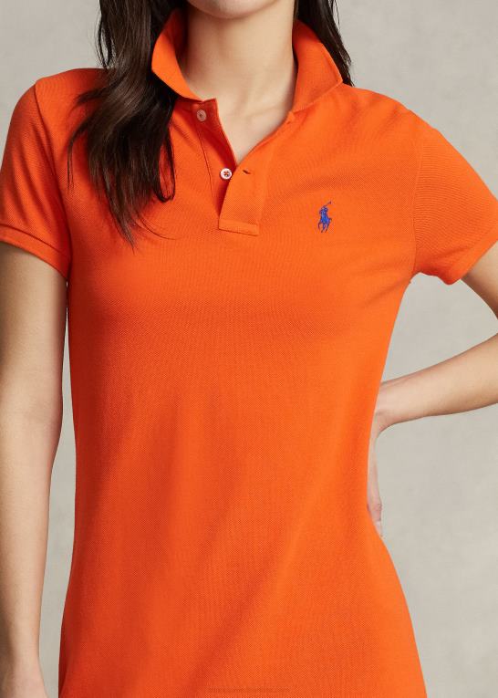 sejler orange Kvinder Ralph Lauren polokjole i bomuldsnet Z426B9249