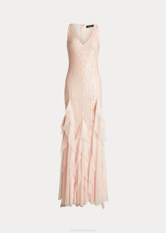 sky pink Kvinder Ralph Lauren beared tyl kjole Z426B4089