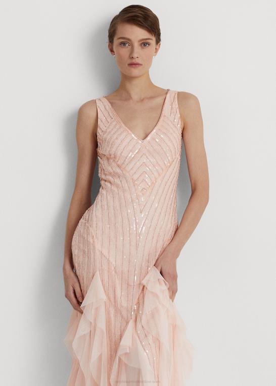 sky pink Kvinder Ralph Lauren beared tyl kjole Z426B4089