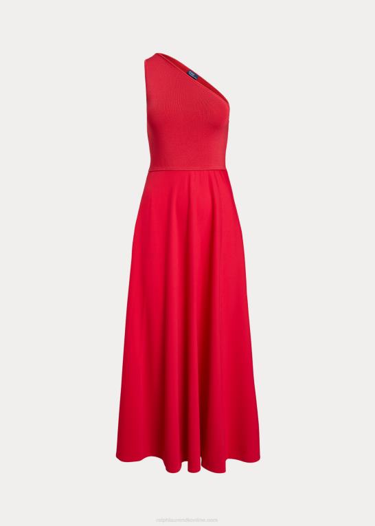 solnedgang rød Kvinder Ralph Lauren hybrid en-skulder cocktailkjole Z426B2983