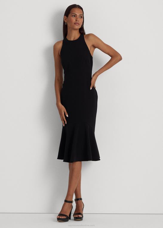 sort Kvinder Ralph Lauren dobbelt-faced crepe ærmeløs kjole Z426B4870