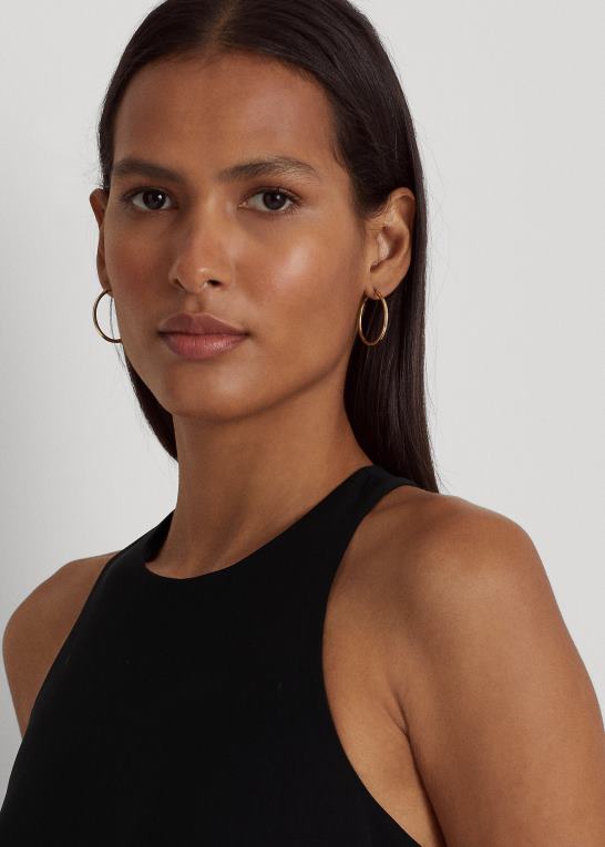 sort Kvinder Ralph Lauren dobbelt-faced crepe ærmeløs kjole Z426B4870