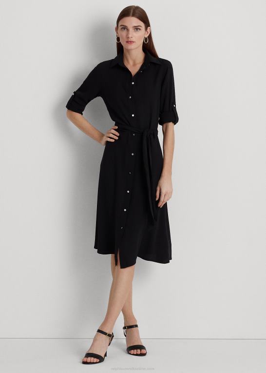 sort Kvinder Ralph Lauren fit-and-flare skjortekjole Z426B3796
