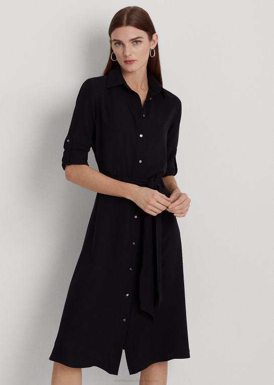 sort Kvinder Ralph Lauren fit-and-flare skjortekjole Z426B3796