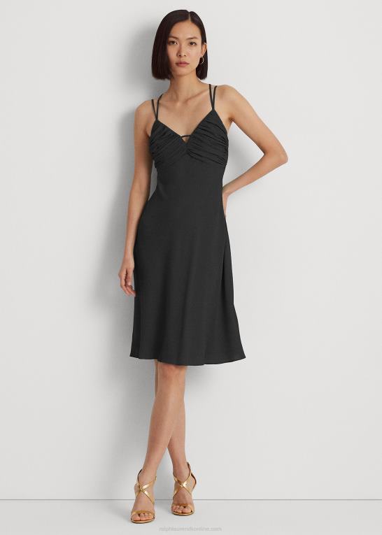 sort Kvinder Ralph Lauren georgette underkjole med dobbelt stropper Z426B3910