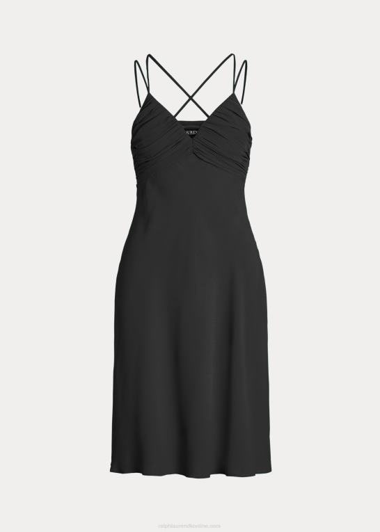 sort Kvinder Ralph Lauren georgette underkjole med dobbelt stropper Z426B3910