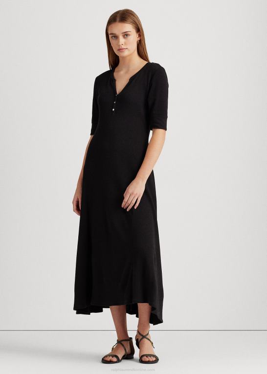 sort Kvinder Ralph Lauren kjole i bomuld, pasform og flare Z426B4485