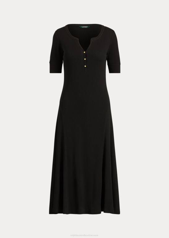 sort Kvinder Ralph Lauren kjole i bomuld, pasform og flare Z426B4485