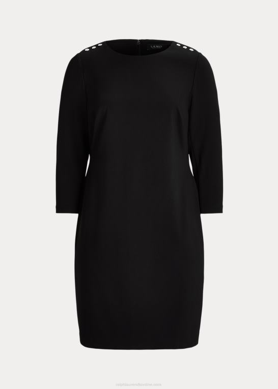 sort Kvinder Ralph Lauren ponte trekvart ærme kjole Z426B4721