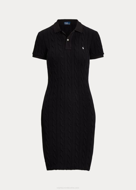sort Kvinder Ralph Lauren skinny fit kabel-bomulds polokjole Z426B2954